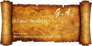 Glanz Arnold névjegykártya